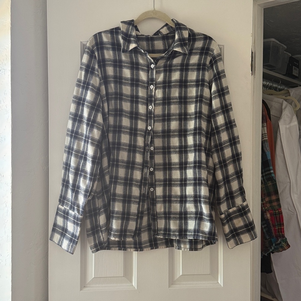 PrettyLittleThing Navy and White Checkered Shirt